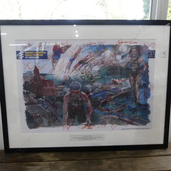 SIGNED PRINT, AUCKLAND TRIATHLON 2012 415x600mm