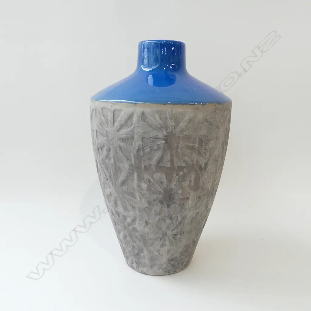 LG CERAMIC VASE, BLUE / CONCRETE FINISH H.380mm Image 1++