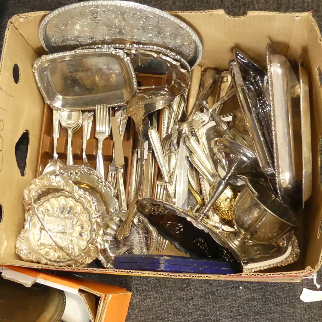 ASST. SILVER PLATE; CUTLERY ETC Image 1++