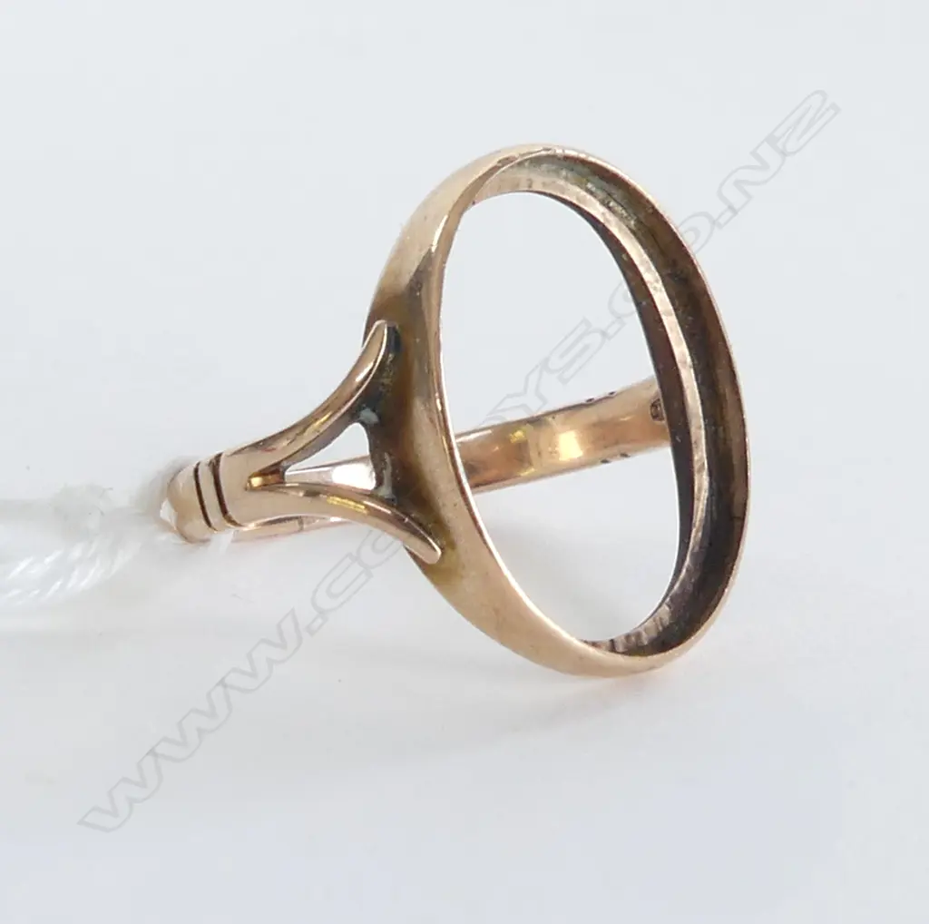 9CT RING, FRAME ONLY, 2.9gms Image 1++