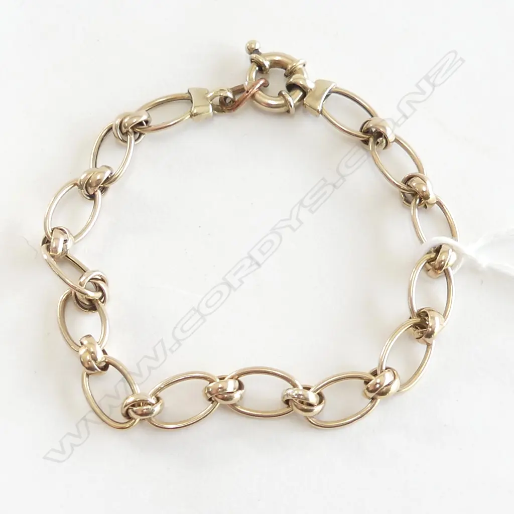 9ct YELLOW GOLD OVAL LINK BRACELET 5.9gms Image 1++