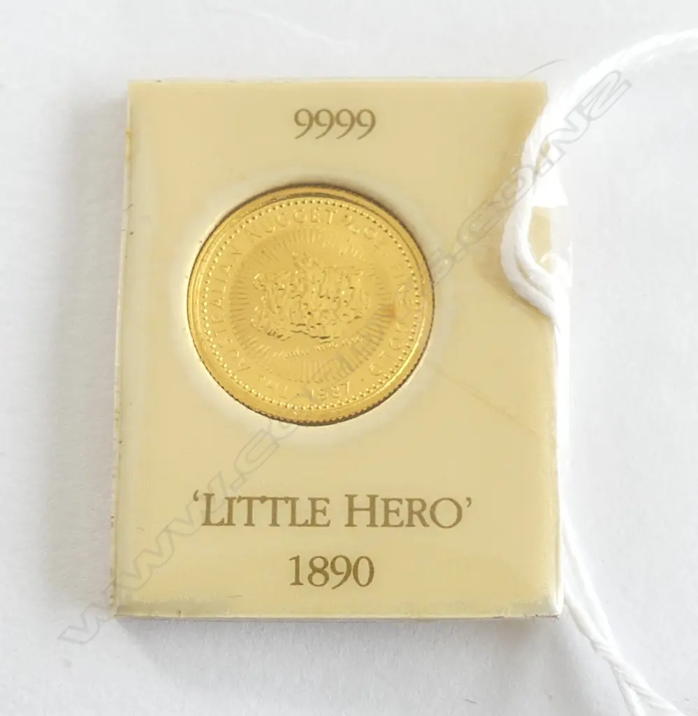 $15 'THE AUSTRALIAN NUGGET'  1/10oz 9999 GOLD COIN 1987 'Little Hero 1890' boxed Image 1++