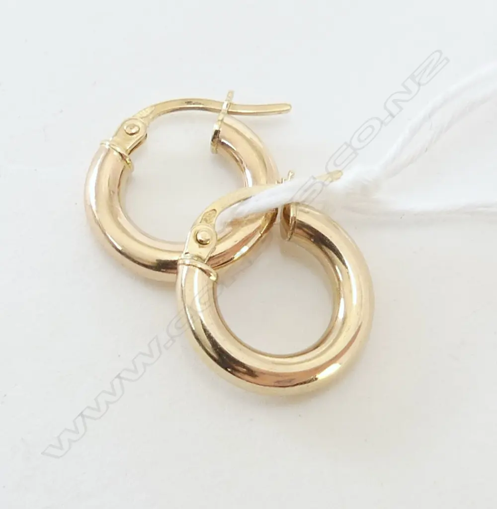 pr 9ct YELLOW GOLD HOOP EARRINGS  Image 1++