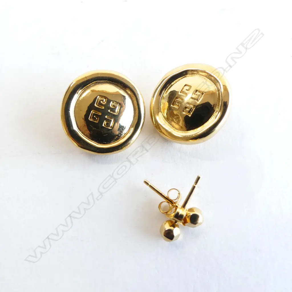 PR GOLD PLATE ON SILVER (925) STUDS & PR VINTAGE GIVENCHY EARRINGS (CLIP ON) Image 1++