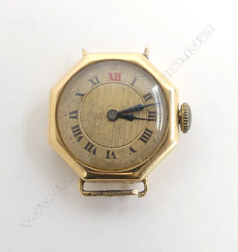 18CT WATCH FACE, 12.8gms incl. movement Image 1++