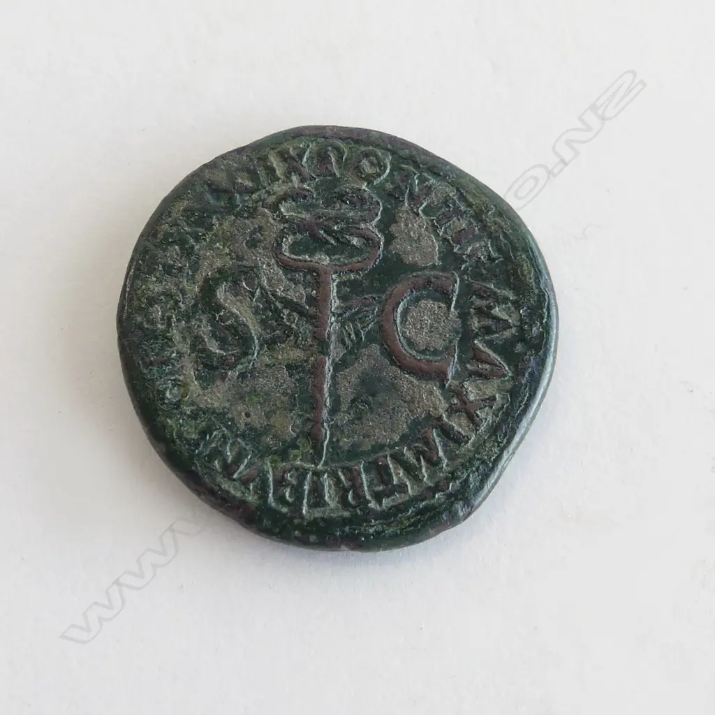 ROMAN BRONZE COIN TIBERIUS AS Image 1++