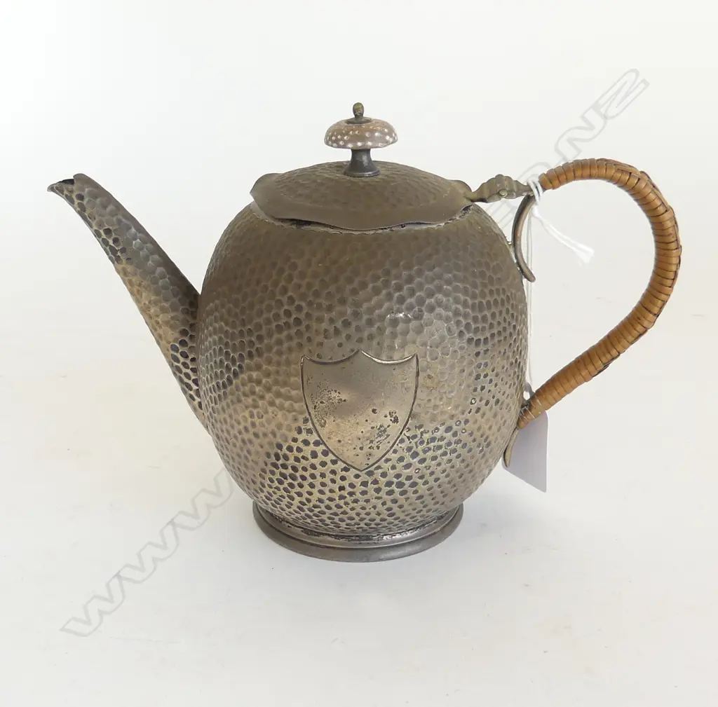SILVER TEAPOT w. CANE HANDLE , LONDON 1899 MAKER CHARLES JAMES FOX, 334gm. Faults Image 1++