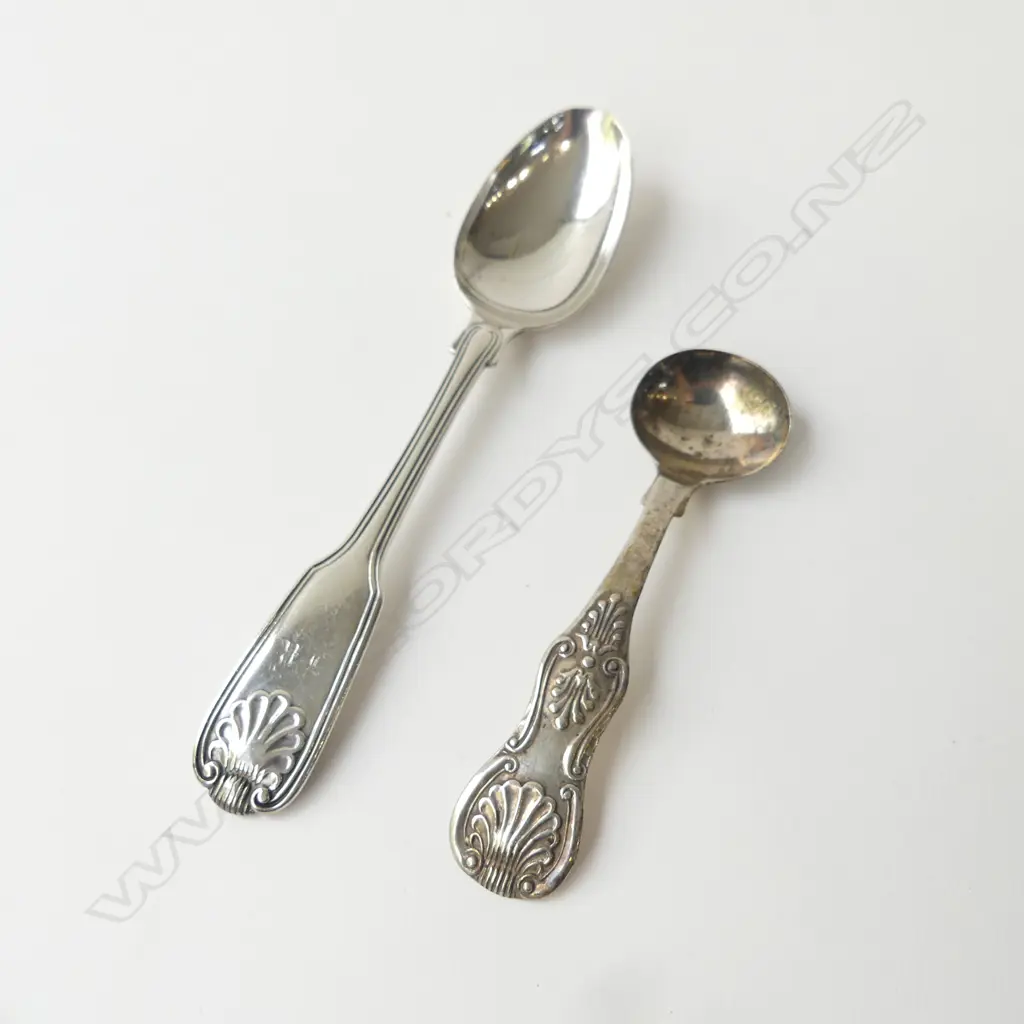 VICT S/SILVER SALT SPOON & S/SILVER TEASPOON 50gms Image 1++
