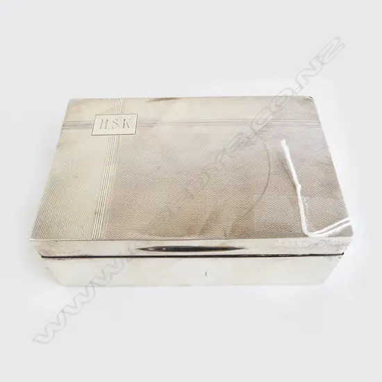 STG SILVER CIGARETTE BOX, LONDON 1934 W.135mm