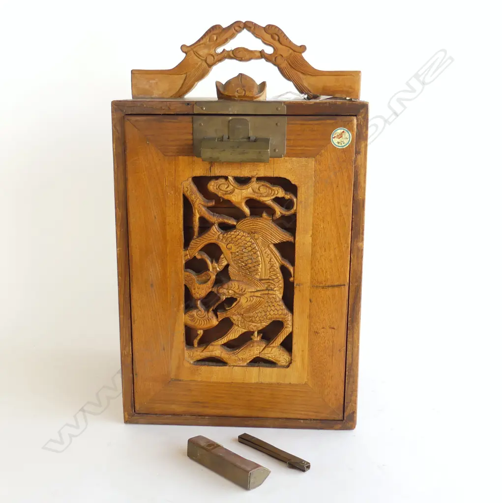 ORIENTAL WOODEN CONTAINER 250x220x430mm, 2 DRAWERS INSIDE Image 1++