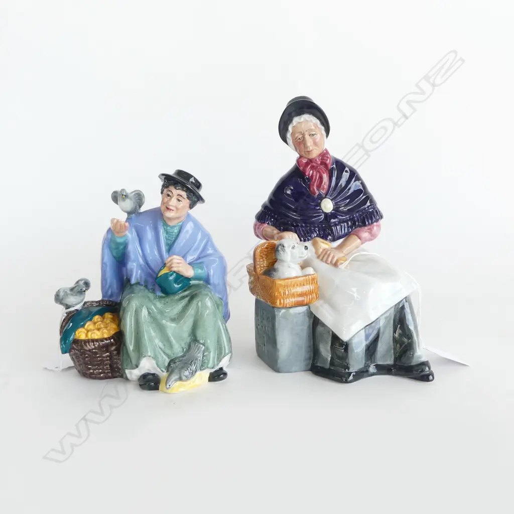 2 ROYAL DOULTON FIGURES 'TUPPENCE A BAG' H.130mm & 'THE COMPANIONS' H.180mm Image 1++