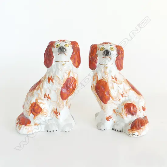 PR ANTIQUE STAFFORDSHIRE DOGS H.150mm CHIP TO ONE