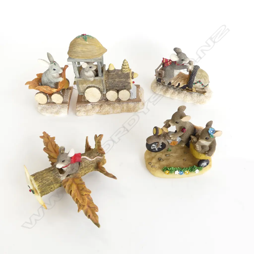 5 SILVESTRI 'CHARMING TAILS' RESIN MOUSE FIGURINES H.125mm Image 1++
