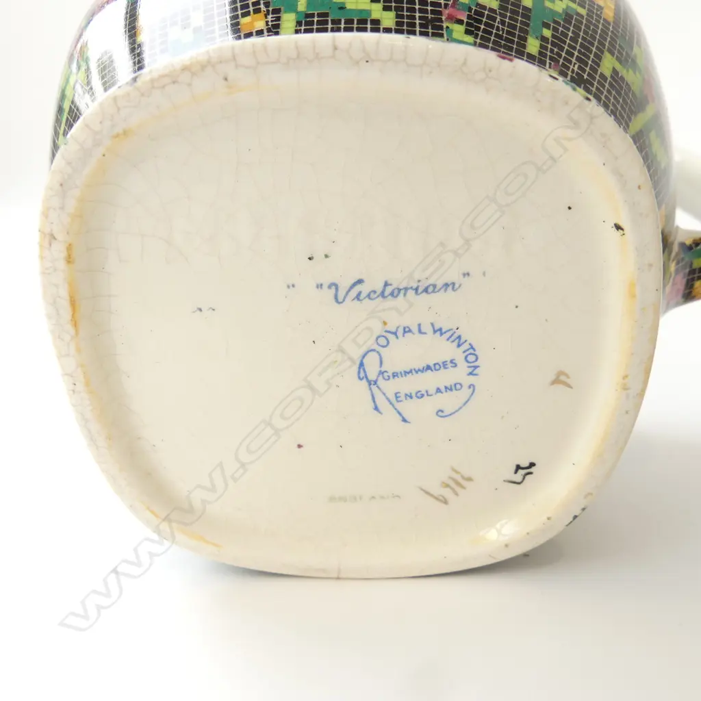 1930’S ROYAL WINTON CHITZ ‘MARGUERITE’ C.S.P & CAKE STAND, AND ‘VICTORIAN’ JUG Image 1++
