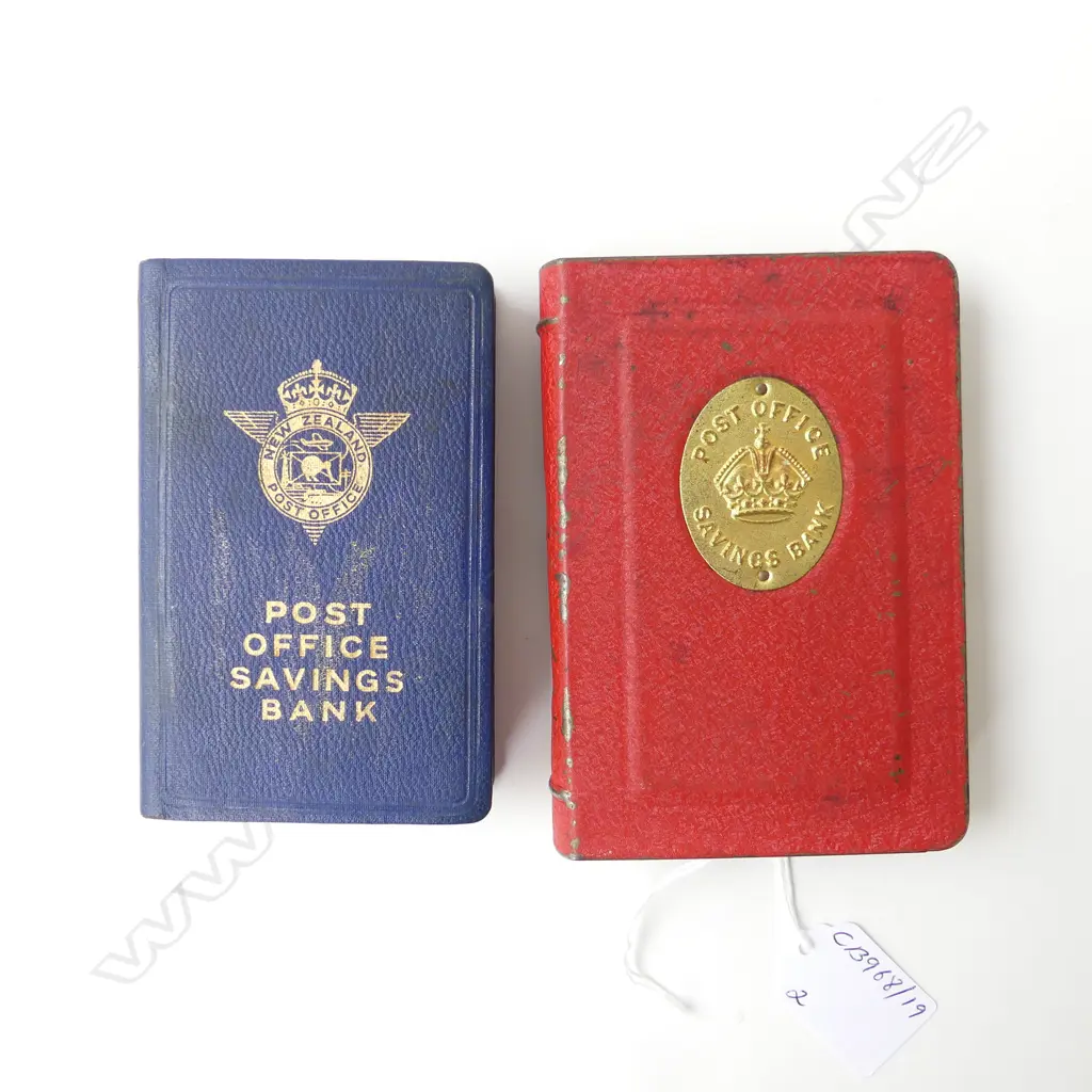 TWO POST OFFICE SAVINGS BANKS – NZ & TAYLOR LAW & CO BIRMINGHAM, L.118MM-125MM Image 1++