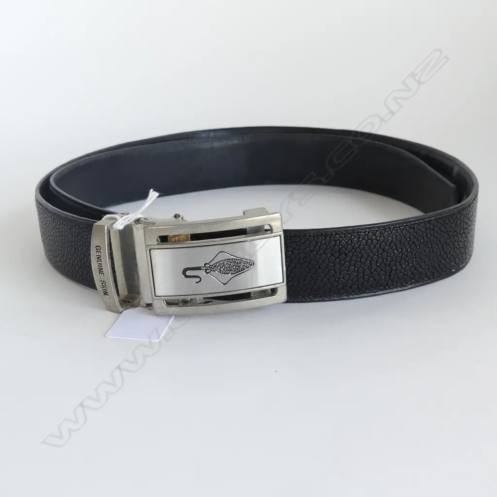 BLACK SHAGREEN (STINGRAY SKIN) BELT L.1270mm Image 1++