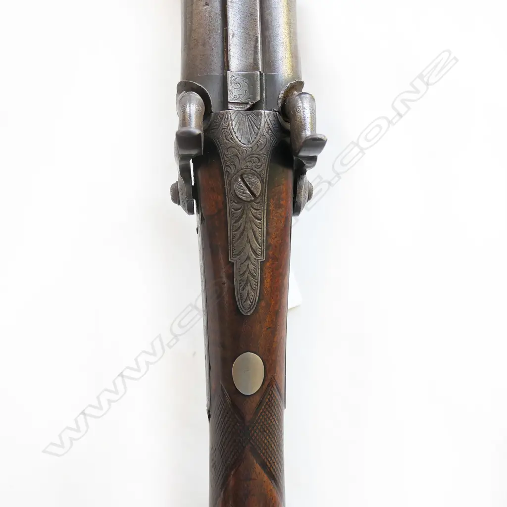 Double barrel muzzle loading shotgun, lock engraved "Twigg", Image 1++