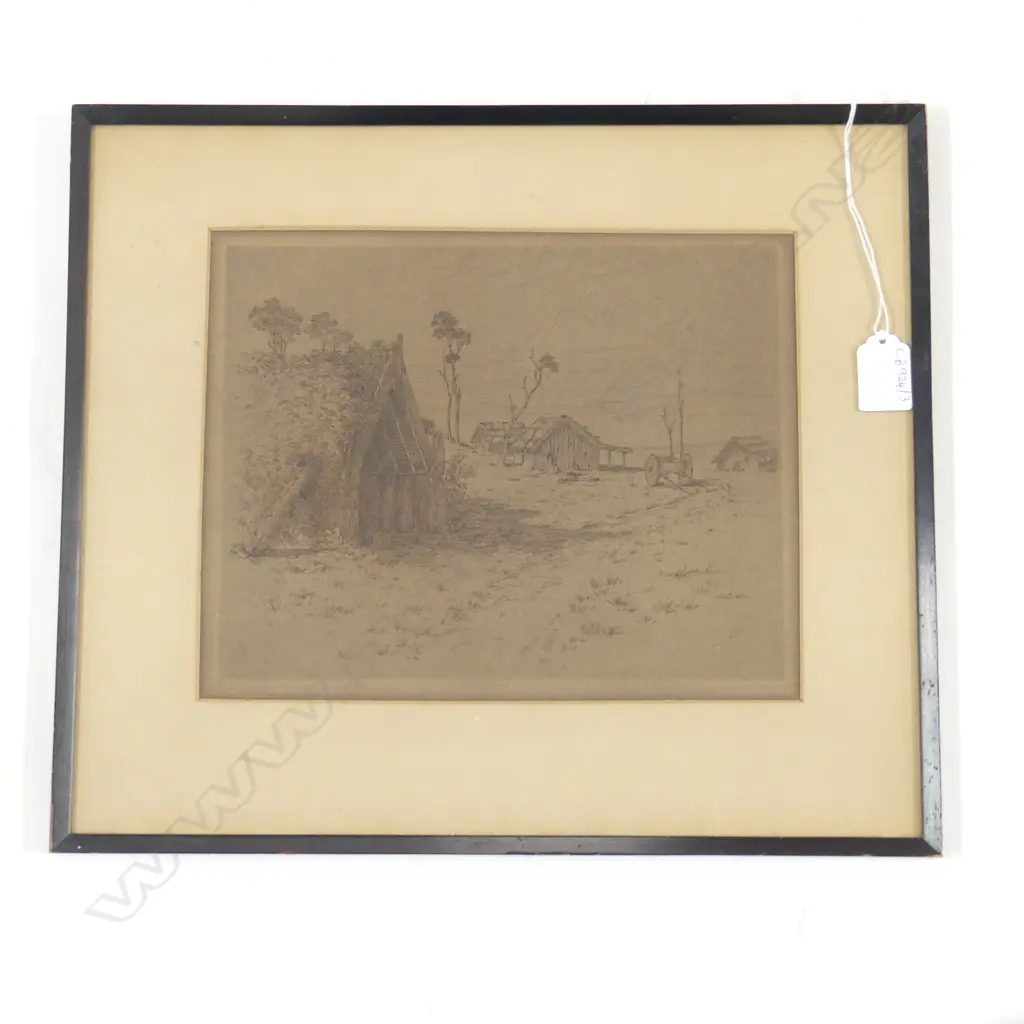 EDWARD WILLIAM PAYTON (1859-1944) 'KOTARE ABOVE ROTORUA' (MAORI VILLAGE), ETCHING C.1910 215x270mm Image 1++