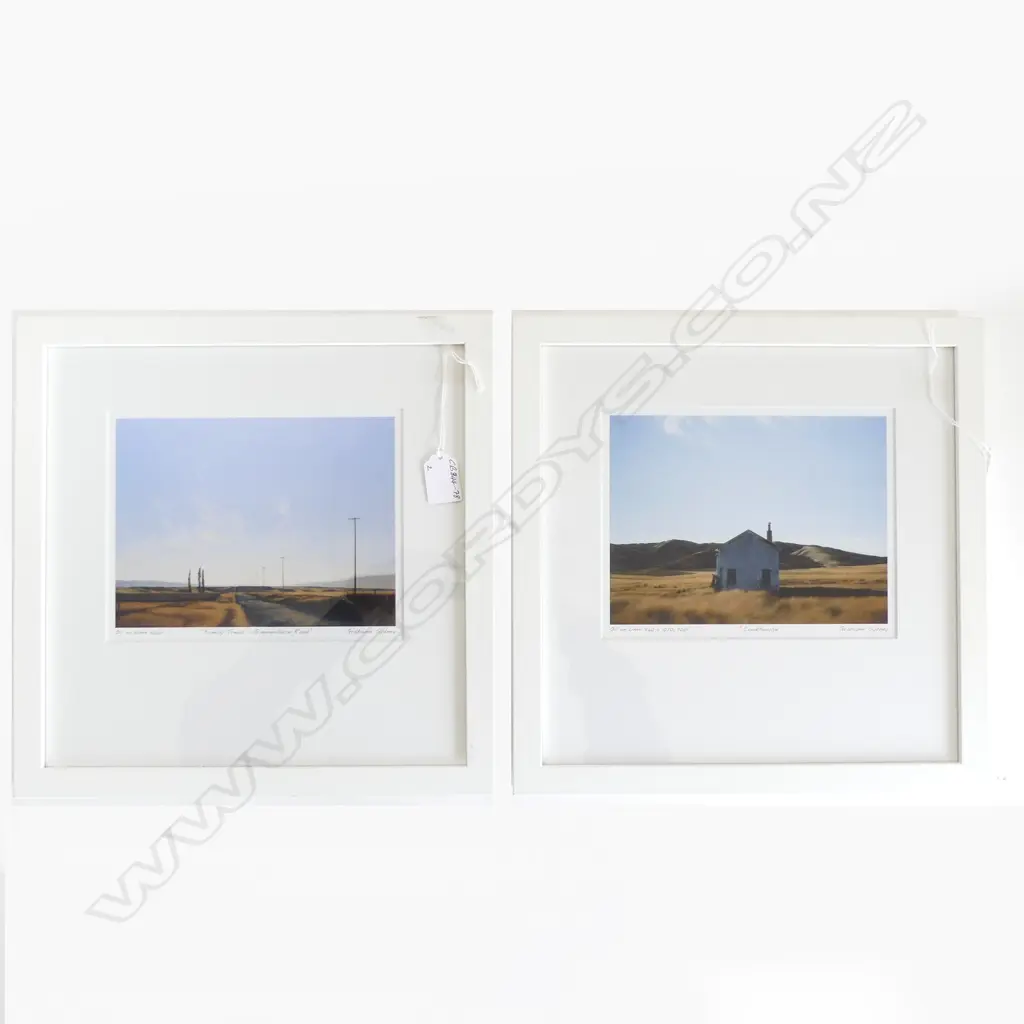2 FRAMED GRAHAME SYDNEY PHOTOGRAPHIC PRINTS 'FAMILY TREES & COOKHOUSE' 160 x 200mm  Image 1++
