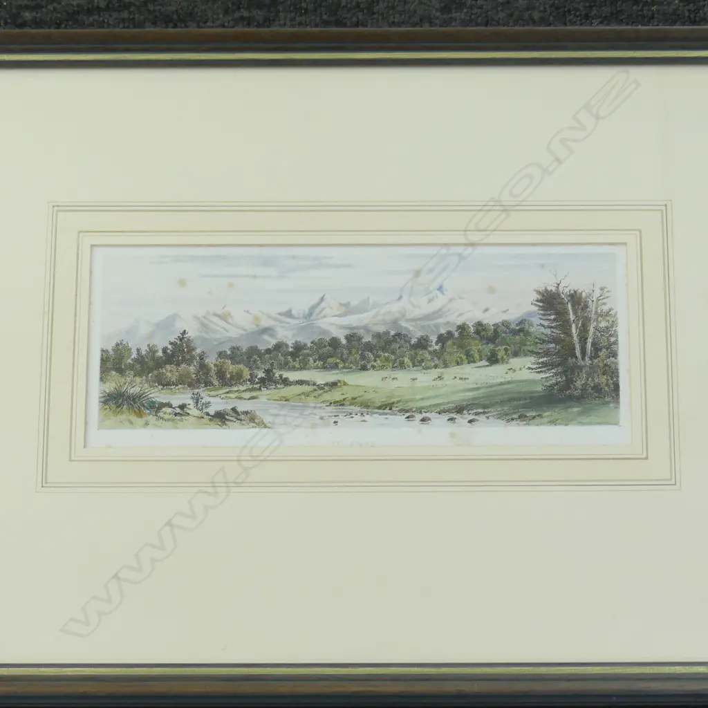 2 BARRAUD H/COLOURED LITHOGRAPHS, LAKE COLERIDGE & TE ANAU (foxing) 105x270mm Image 1++