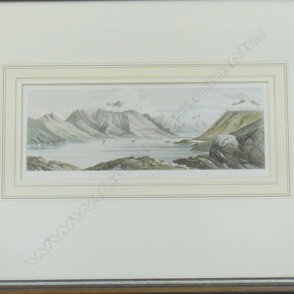 2 BARRAUD H/COLOURED LITHOGRAPHS, LAKE COLERIDGE & TE ANAU (foxing) 105x270mm Image 1++