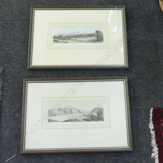 2 BARRAUD H/COLOURED LITHOGRAPHS, LAKE COLERIDGE & TE ANAU (foxing) 105x270mm
