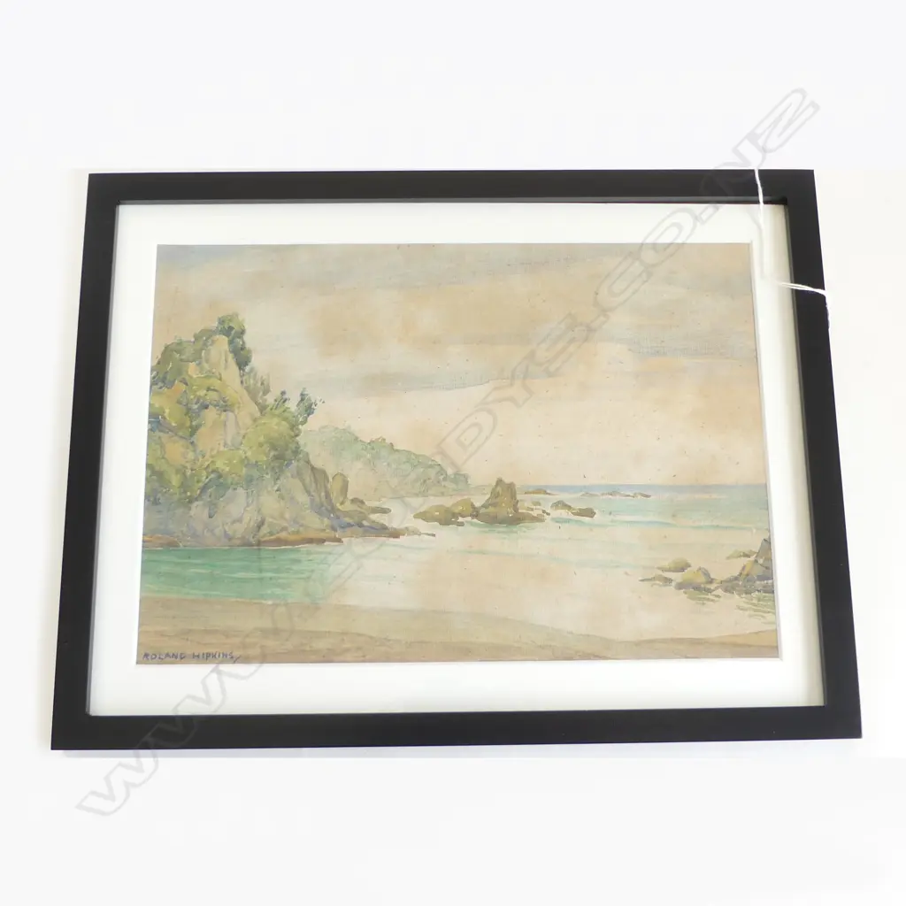 ROLAND HIPKINS (1894-1951) ROCKY OUTCROP, W/C, SIGNED 240 x350mm FOXED Image 1++