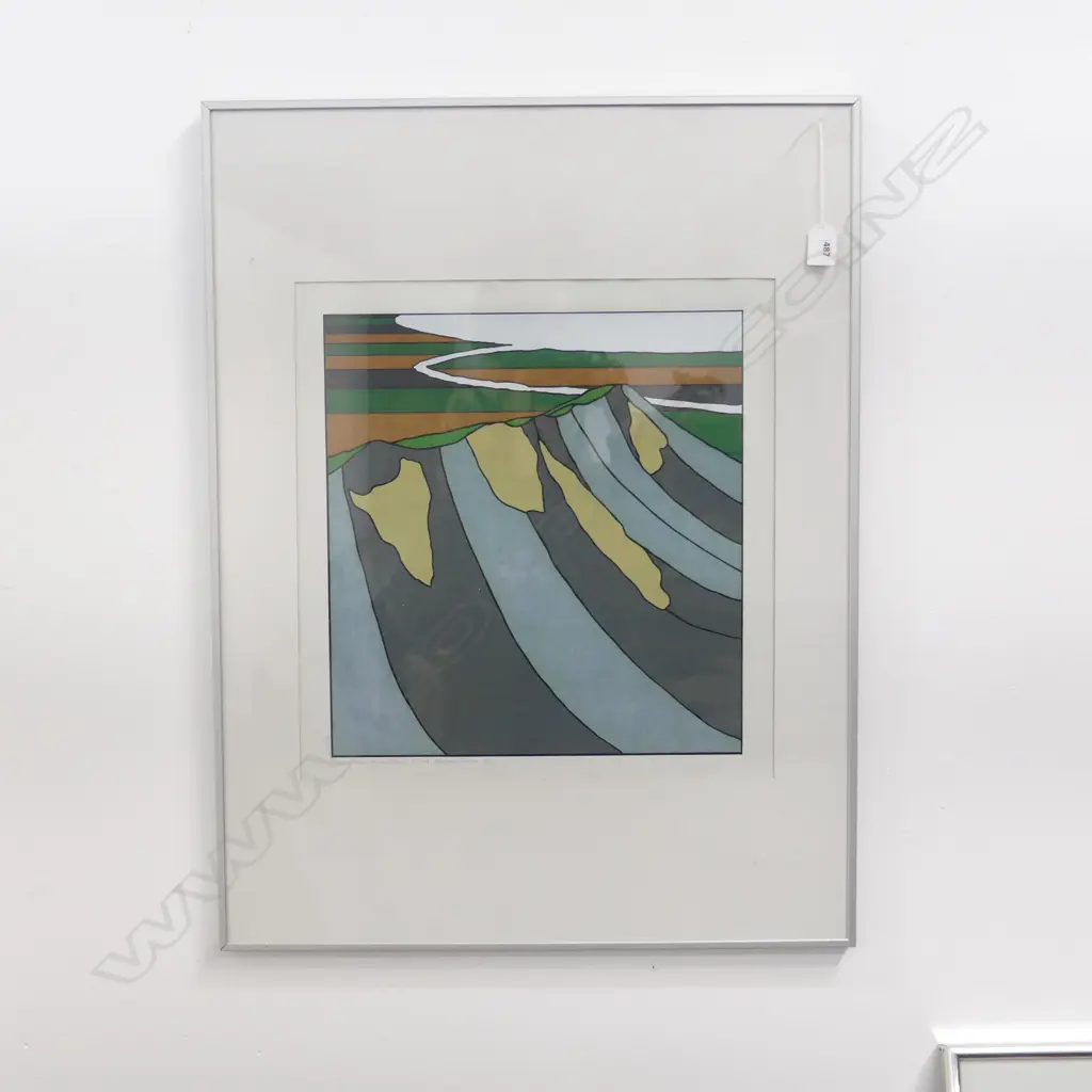 BERNARD SALMON 'NORTH FROM TE MATA PEAK' SCREEN PRINT 8.4.79 8/20 435x415mm Image 1++