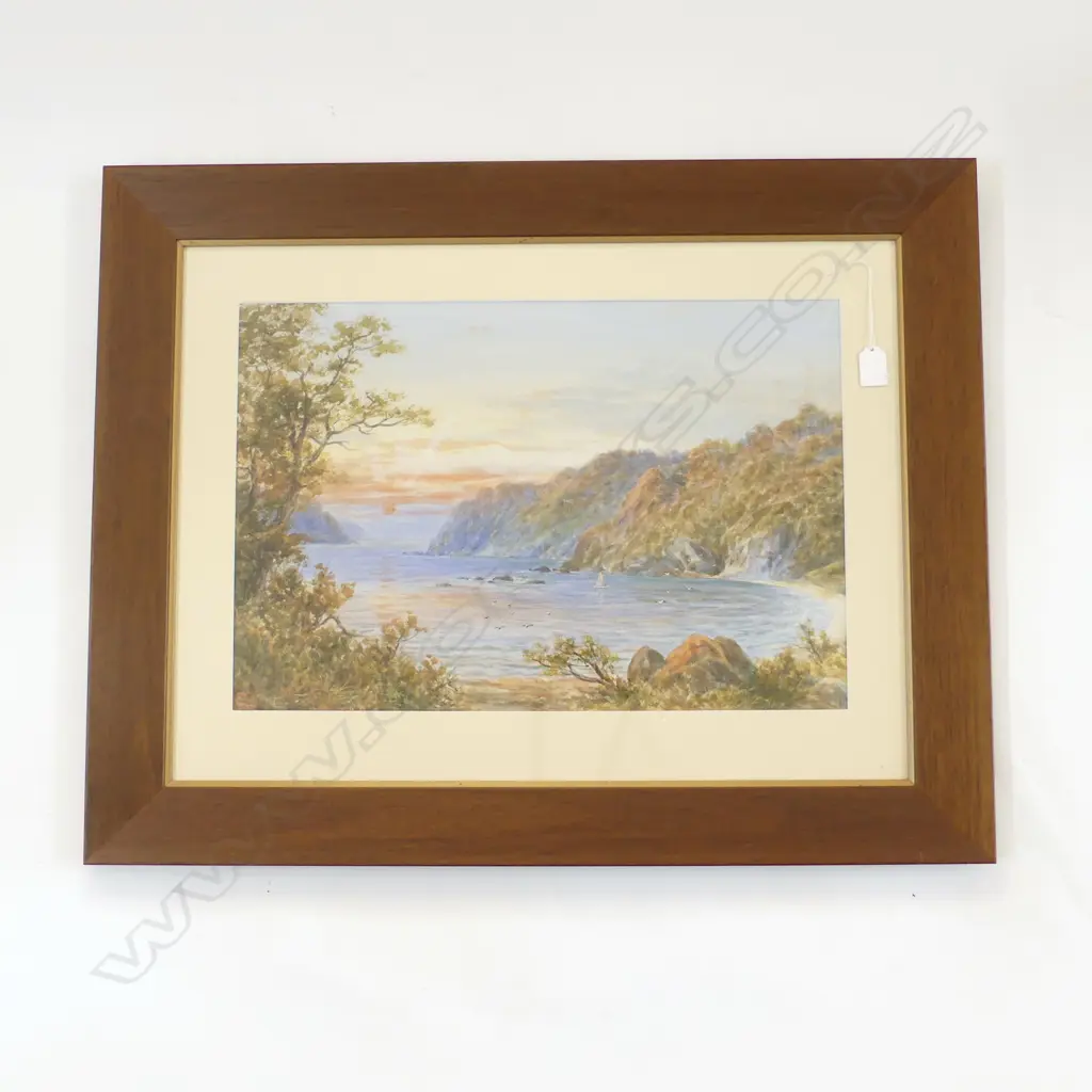 (24947) W G BAKER 'COAST SCENE GT. BARRIER' W/C signed & entitled 360 x 530mm Image 1++