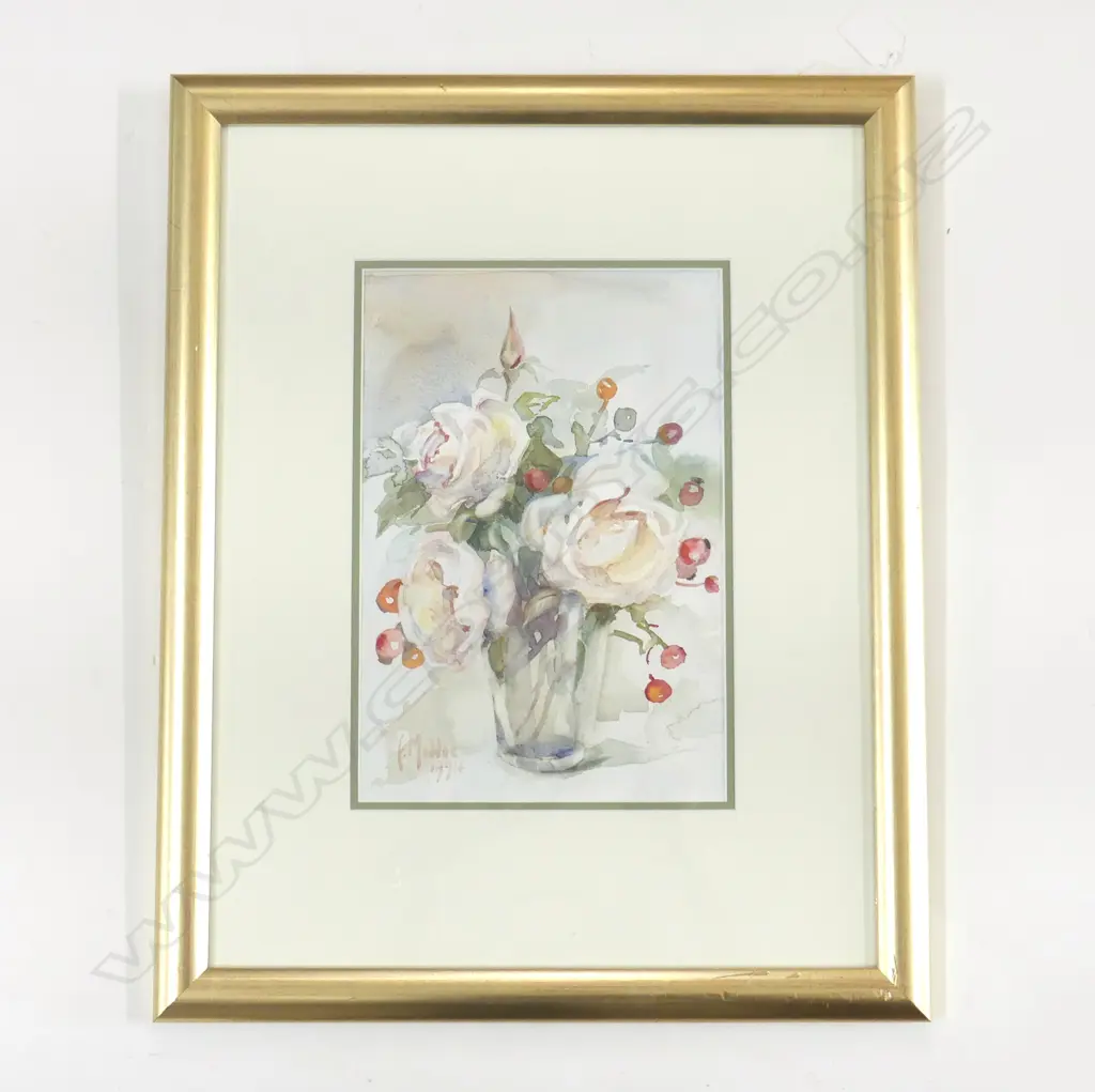 F MADDOX ROSES W/C, SIGNED DATED 1994, 280 x 200mm Image 1++