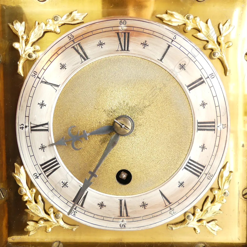 c1900 architectural OAK CASED MANTLE CLOCK  with pendulum & key Image 1++
