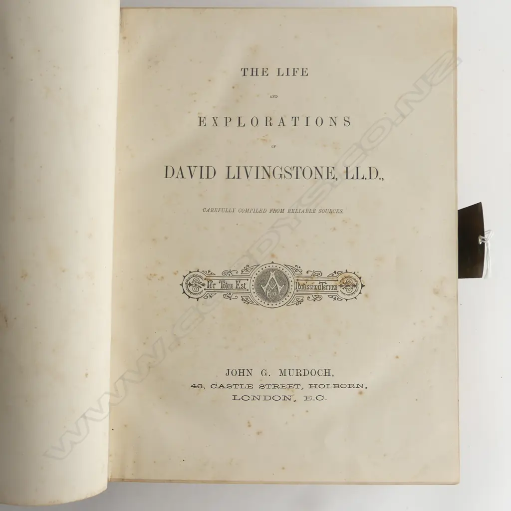 ANTIQUE BOOK; THE LIFE & EXPLORATIONS OF DR. LIVINGSTONE, C.1870 Image 1++