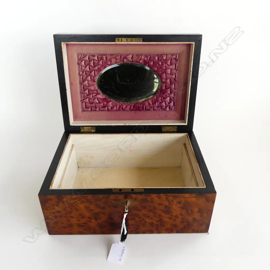 VICT BURR WALNUT WORK BOX, 140 x 280mm Image 1++