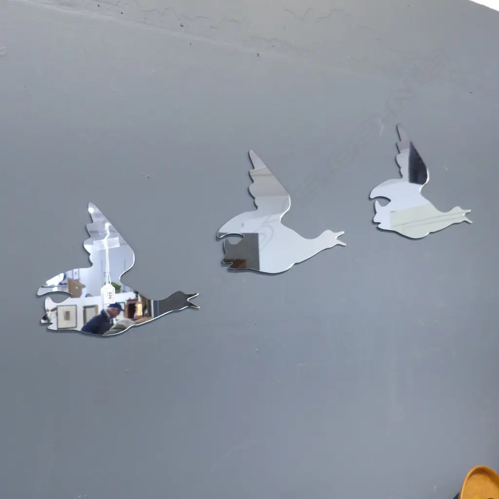 3 MIRRORED FLYING WALL DUCKS L.400mm Image 1++