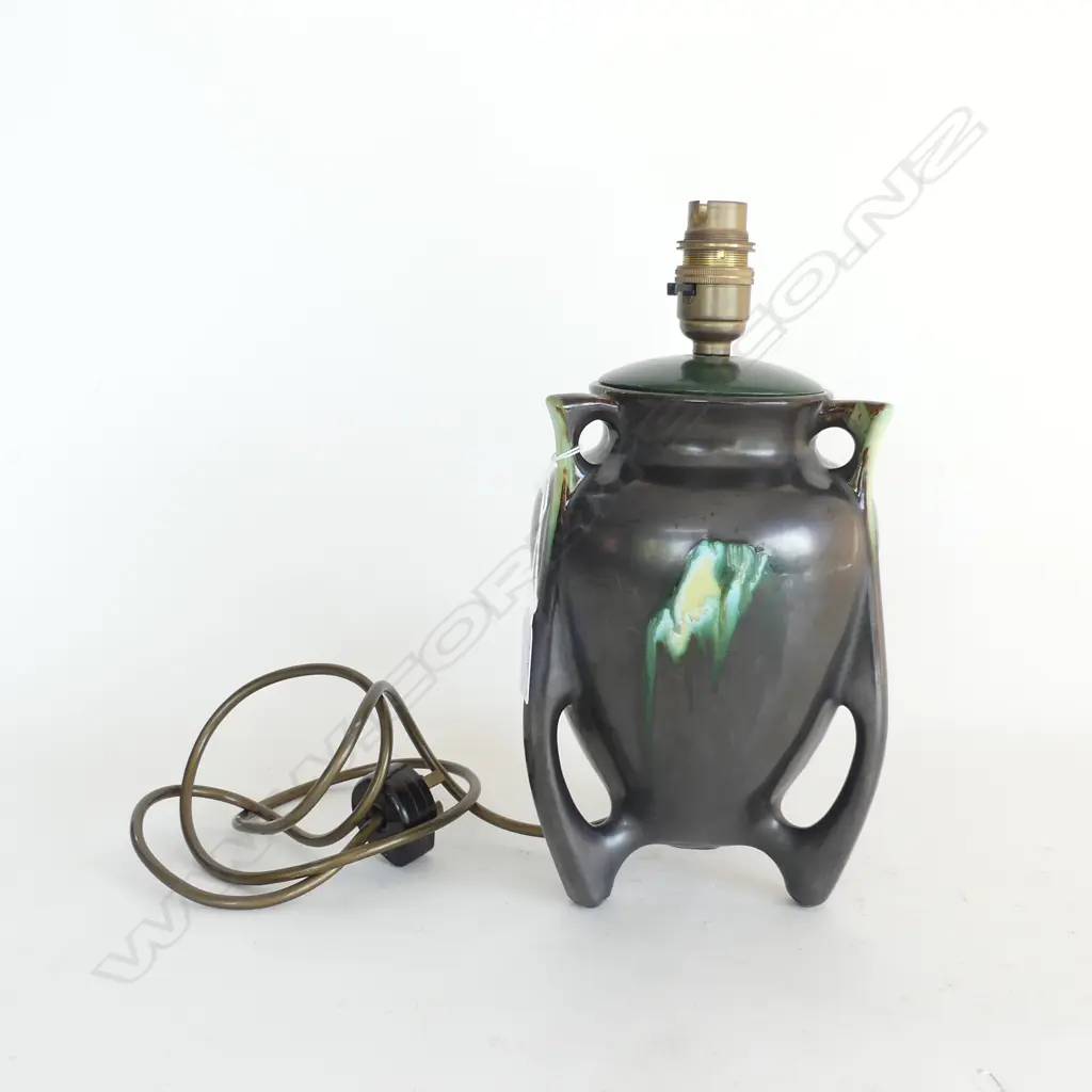 BELGIUM POTTERY LAMP BASE ART NOUVEAU H.225mm Image 1++