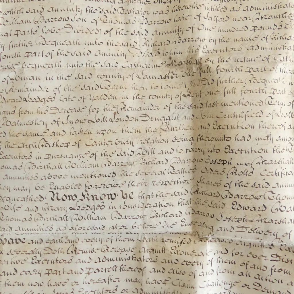 LARGE UNFRAMED VELLUM ENGLISH MARRAGE DEED C1672  710 x 690mm Image 1++