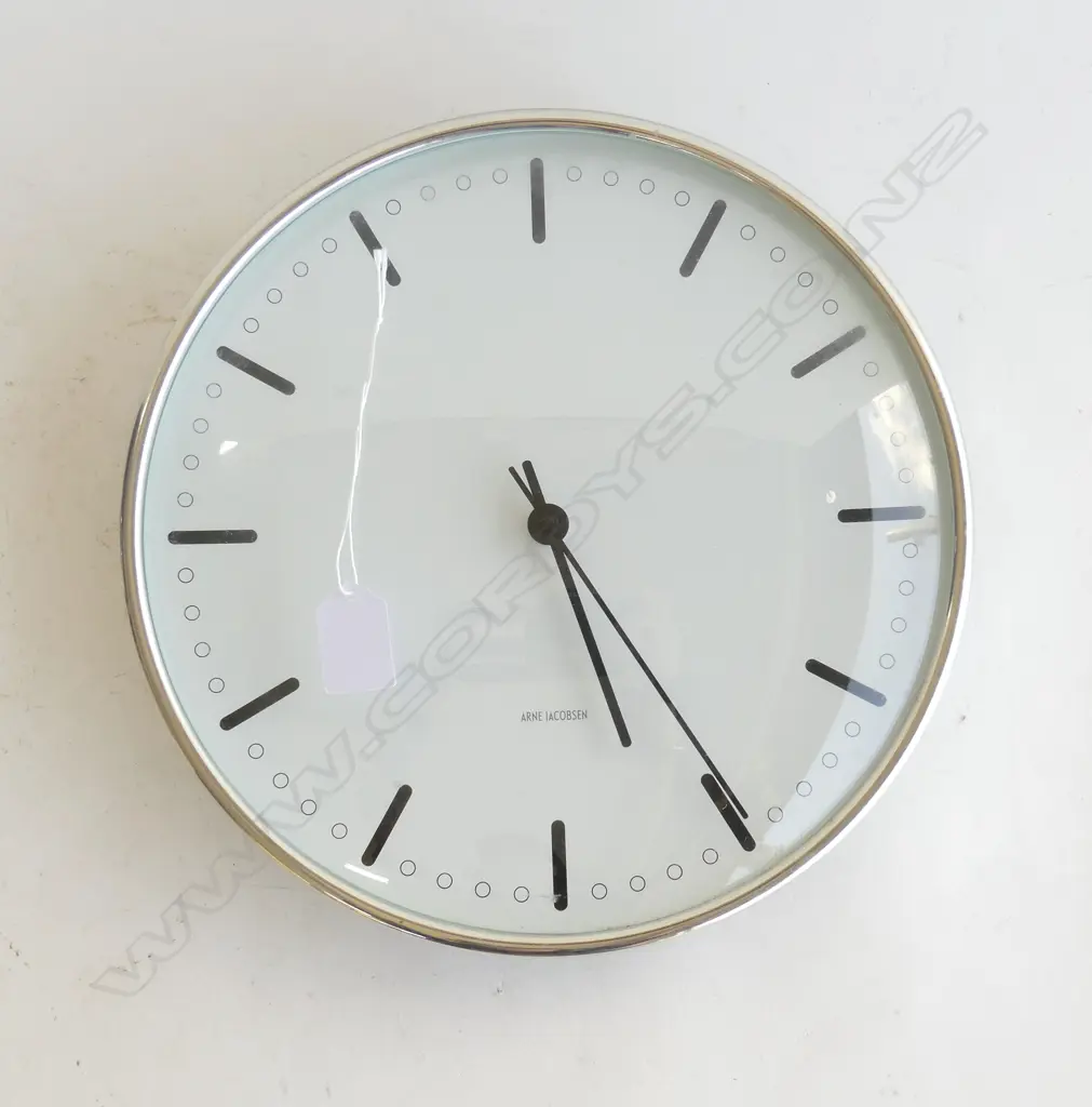 ROSENDAHL ARNE JACOBSEN CITY HALL CLOCK, MADE IN HONG KONG 300mm dia, METAL TRIM LOOSE Image 1++