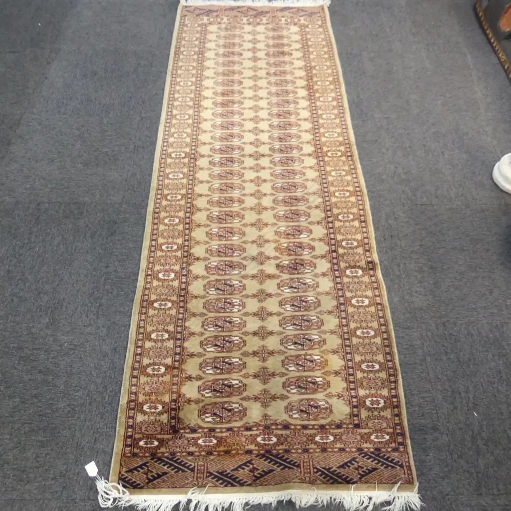 HAND KNOTTED WOOL PILE RUG 2450x810mm Image 1++