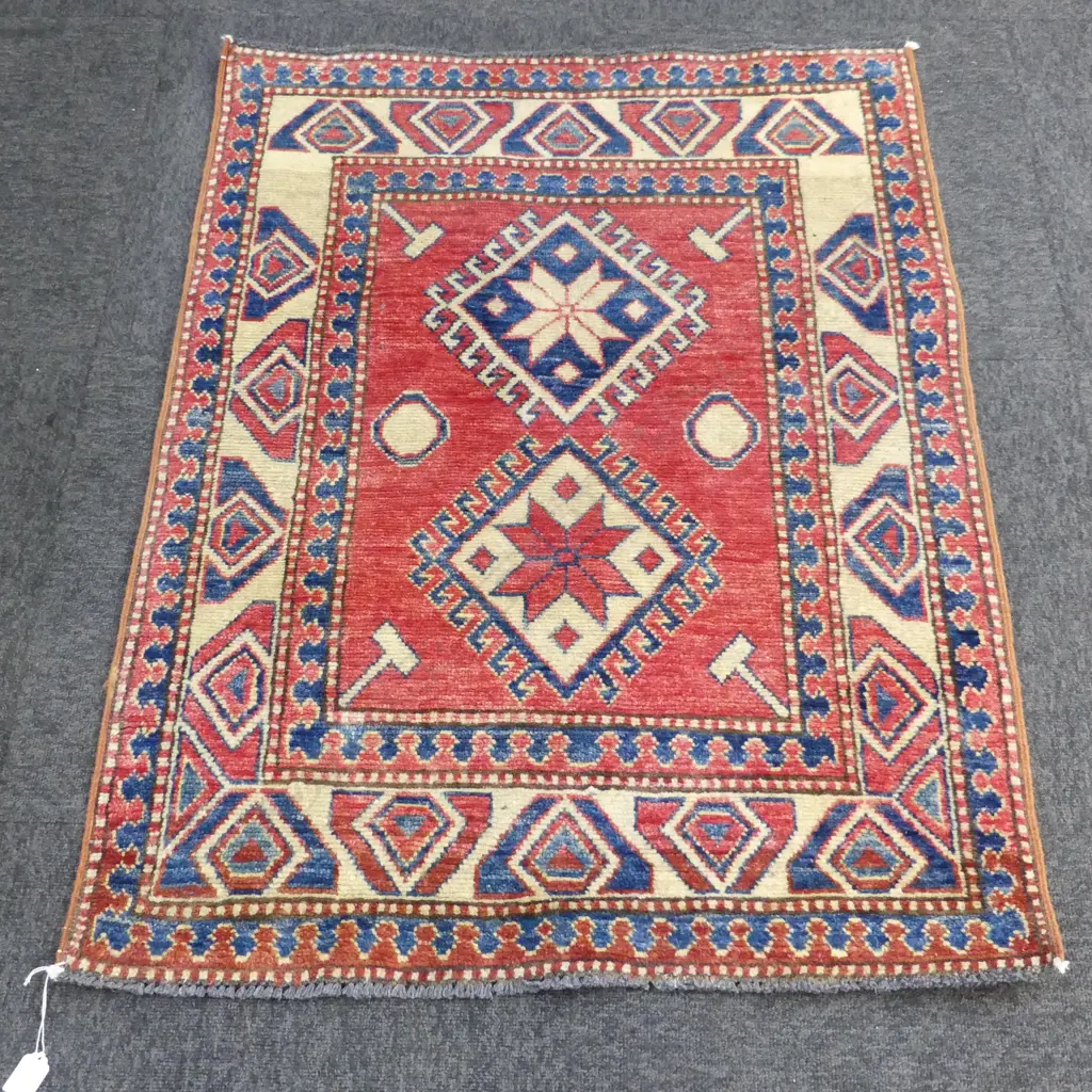HAND KNOTTED ALL WOOL RUG 1080x810mm Image 1++