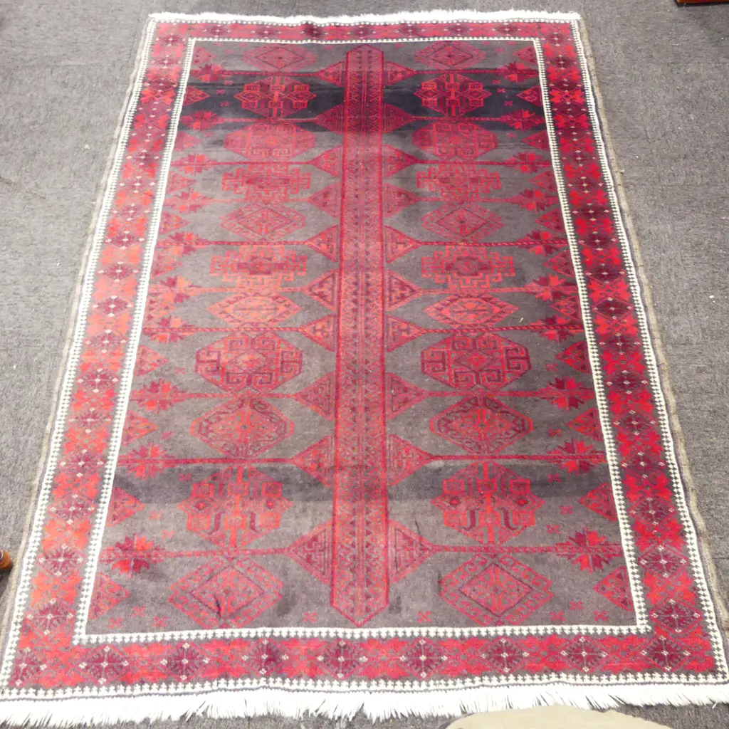 HAND KNOTTED ALL WOOL IRANIAN BALUCHI RUG 1930x1350mm Image 1++