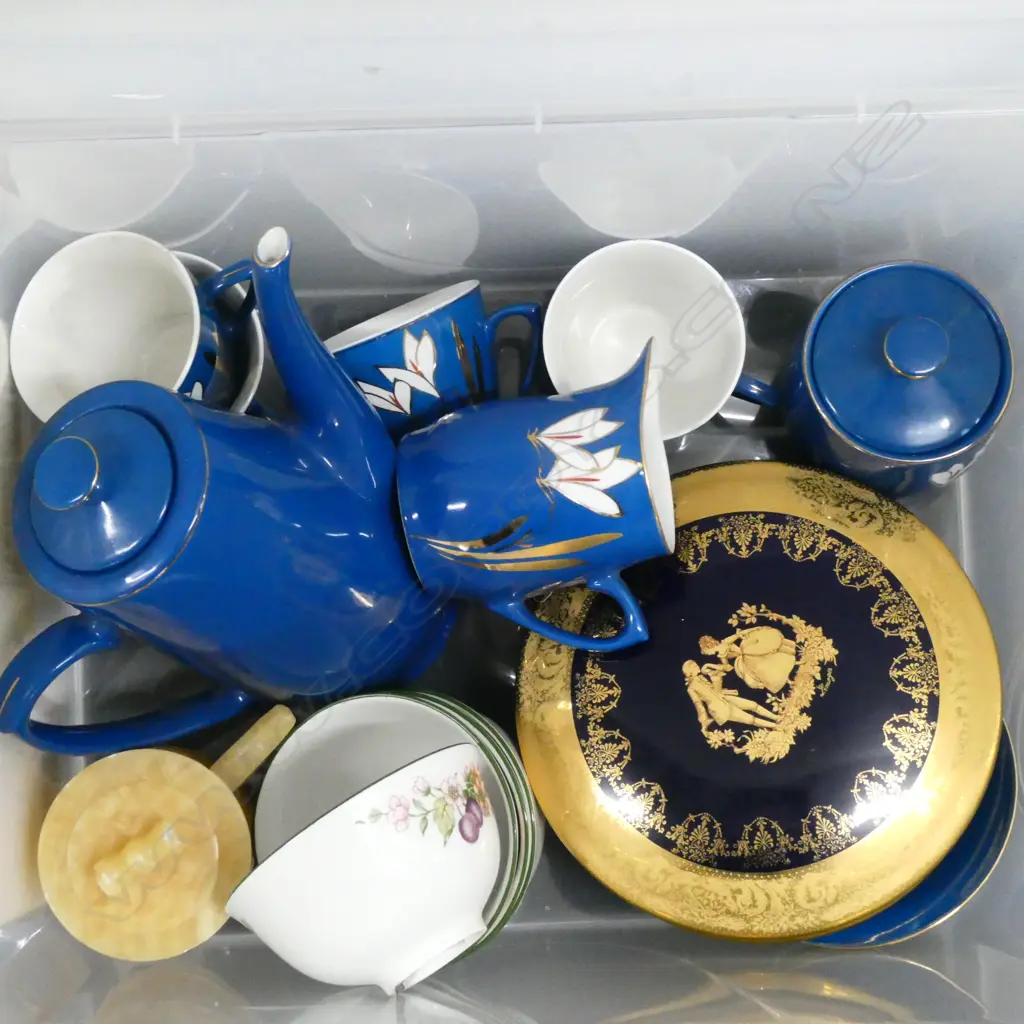 CHINESE BLUE TEASET, LIMOGES LIDDED CONTAINER ETC Image 1++