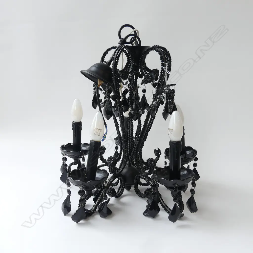 BLACK 5 LIGHT CHANDELIER H.410mm Image 1++