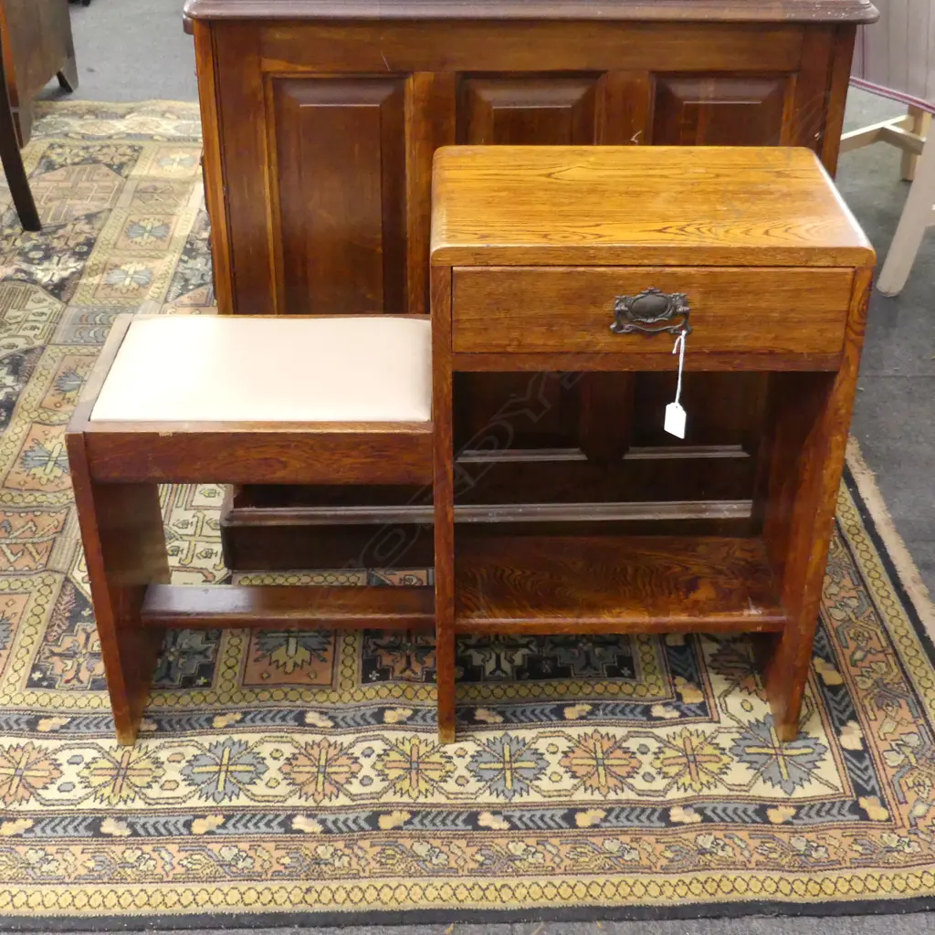 OAK TELEPHONE TABLE 805x280x640mm Image 1++