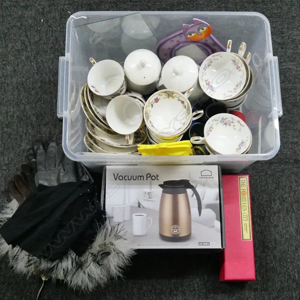 ASST. CHINA; C/S ETC, VACUUM POT, BOXED, GLOVES ETC Image 1++