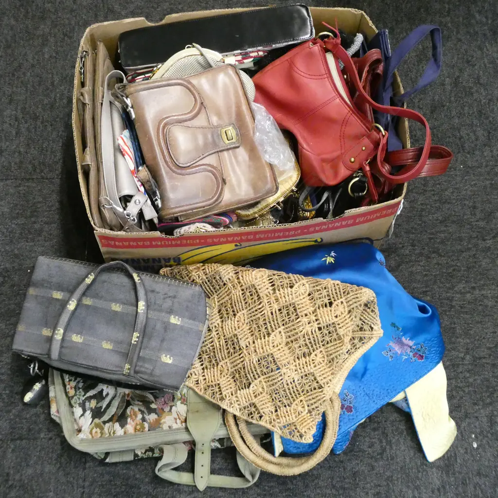 ASST. HAND BAGS + CHINESE BLUE SILK JACKET Image 1++