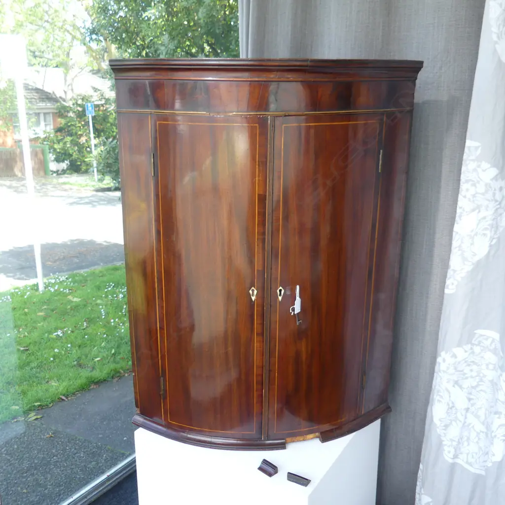 GEORGIAN MAHOGANY CORNER CABINET 500x500x925mm Image 1++