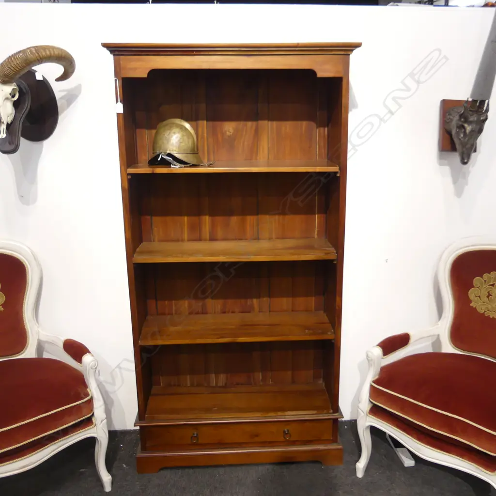 WOODEN BOOKCASE w. DRAWER & 3 ADJ. SHELVES 1960x330x1810mm Image 1++