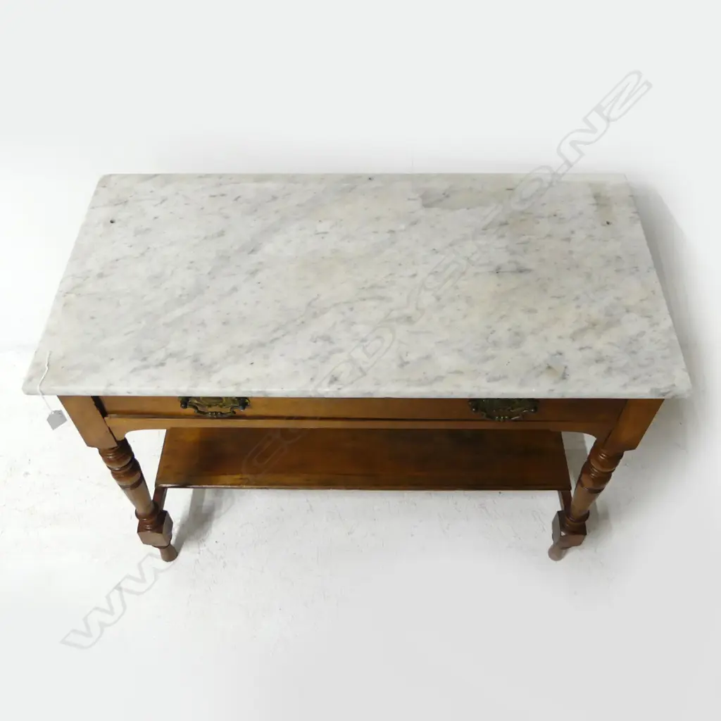 COLONIAL MARBLE TOPPED TABLE 900x450x715mm Image 1++