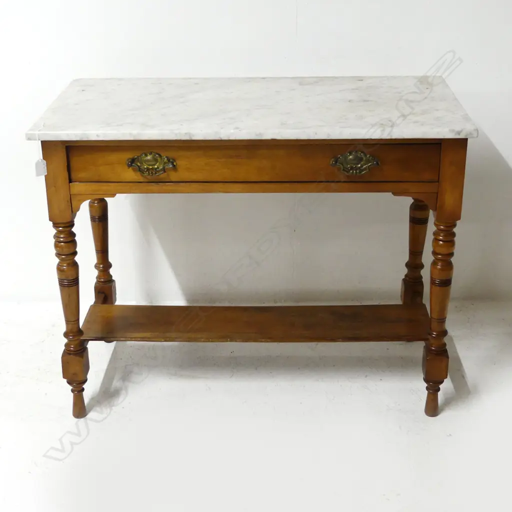 COLONIAL MARBLE TOPPED TABLE 900x450x715mm Image 1++