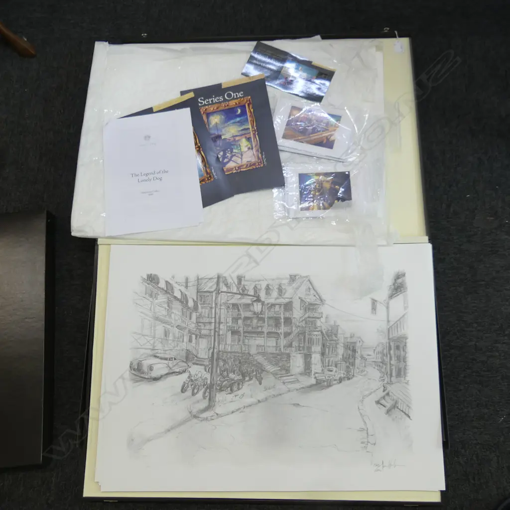 IVAN CLARKE 'LONELY DOG' set of 17 offset LTD-ED PRINTS The Alveridgea Collection 188/250. 500 x 700mm Image 1++